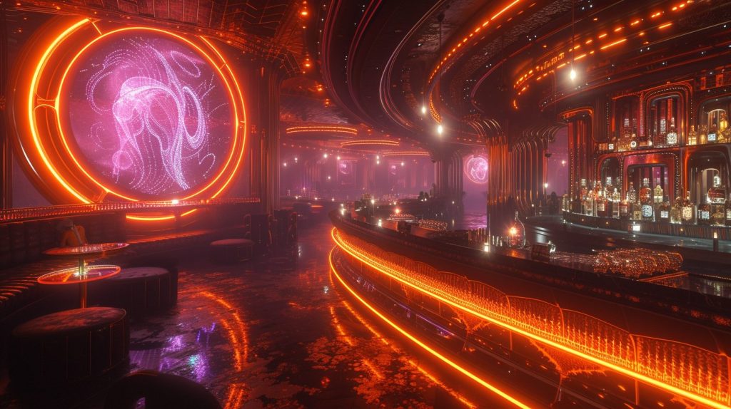 Cyberpunk Neon Bars AI Artwork 21