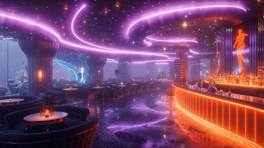 Cyberpunk Neon Bars AI Artwork 22