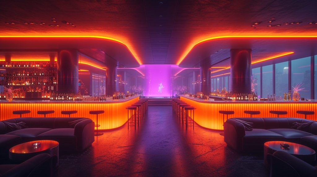 Cyberpunk Neon Bars AI Artwork 4