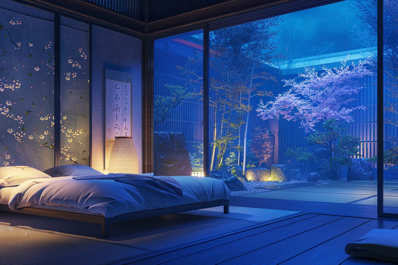 Japanese-Style Bedroom Interiors with a Beautiful View
