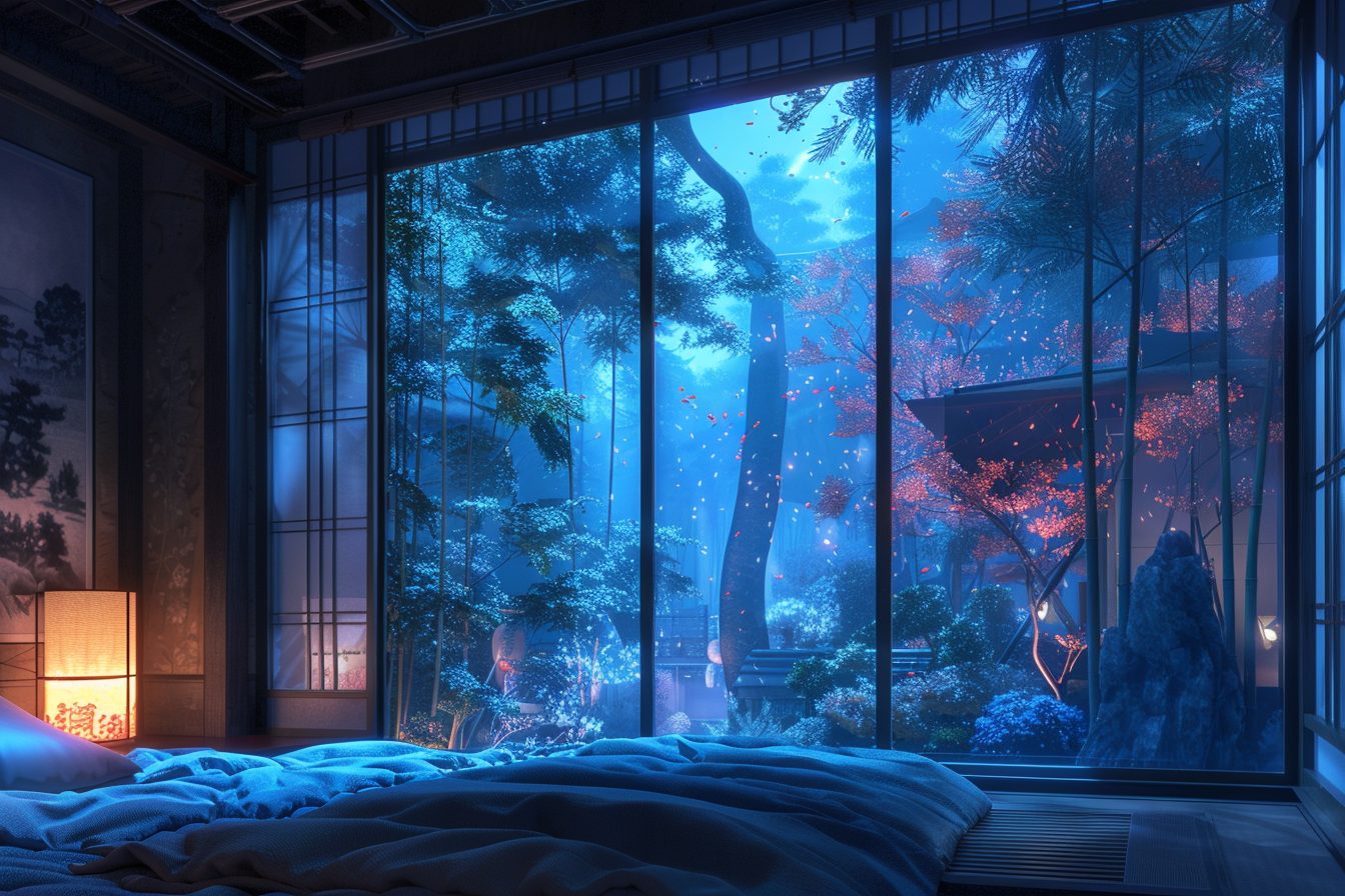 Japanese-Style Bedroom Interiors with a Beautiful View