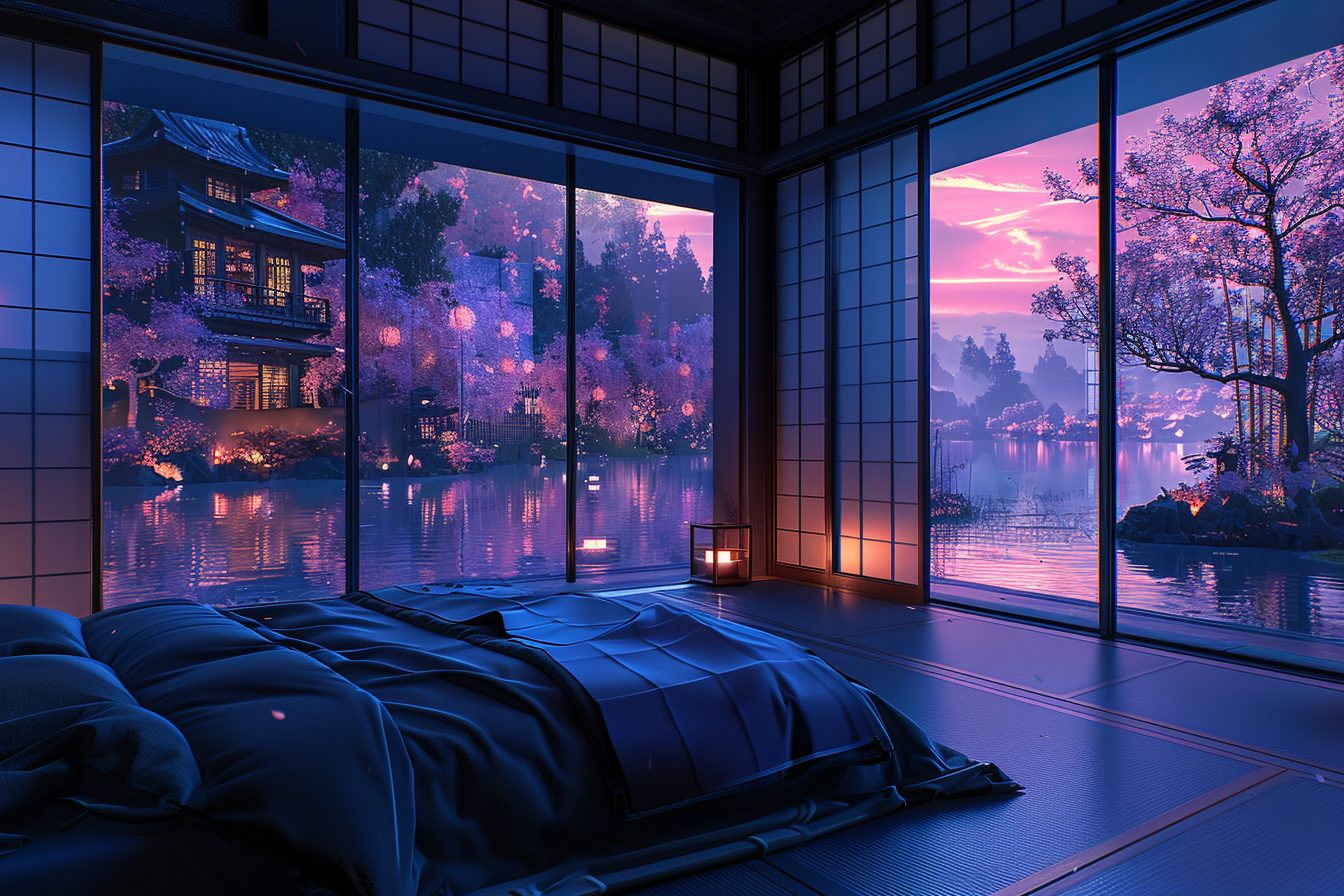 Japanese-Style Bedroom Interiors with a Beautiful View