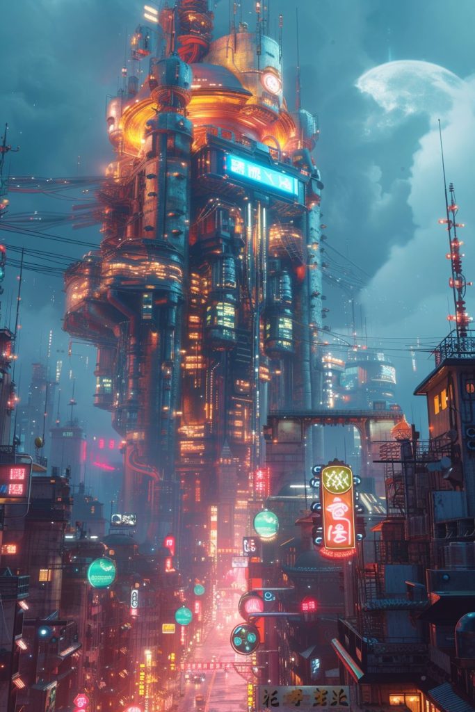 Mega Cyberpunk Building Designs AI Artwork 26