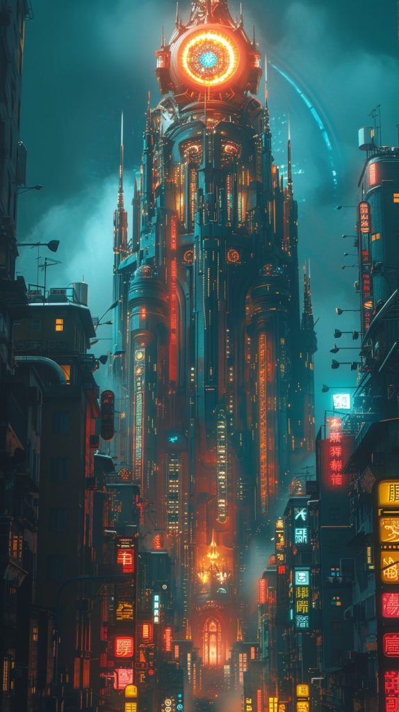 Mega Cyberpunk Building Designs AI Artwork 6