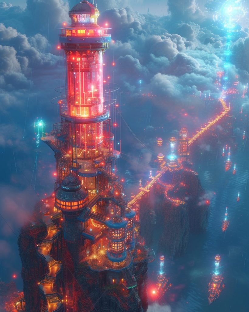 The Cyberpunk Lighthouse AI Artwork 19