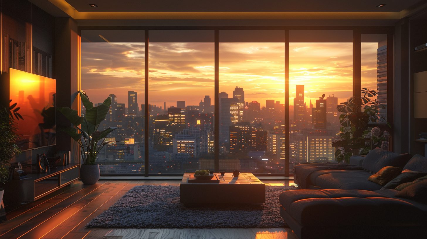 Apartment Home Interiors with Sun Rays