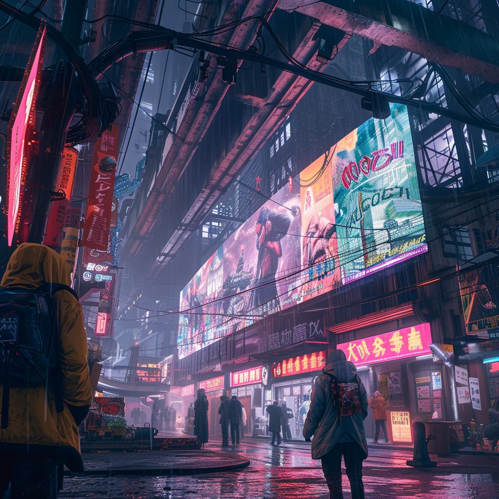 The Colorful Neon Streets of Cyberpunk City AI Artwork 10