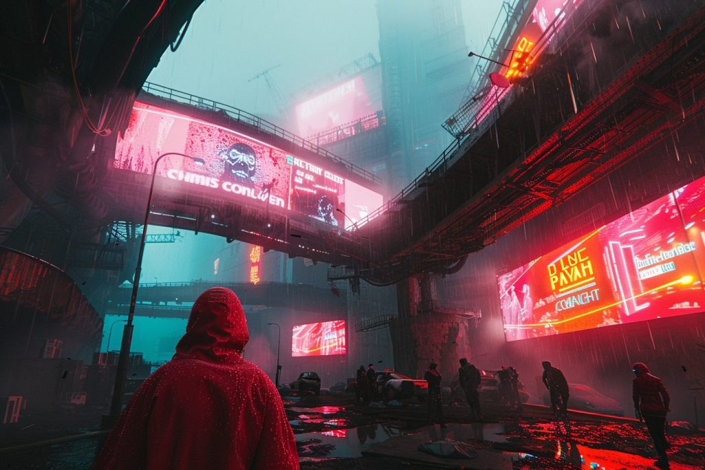 The Colorful Neon Streets of Cyberpunk City AI Artwork 14