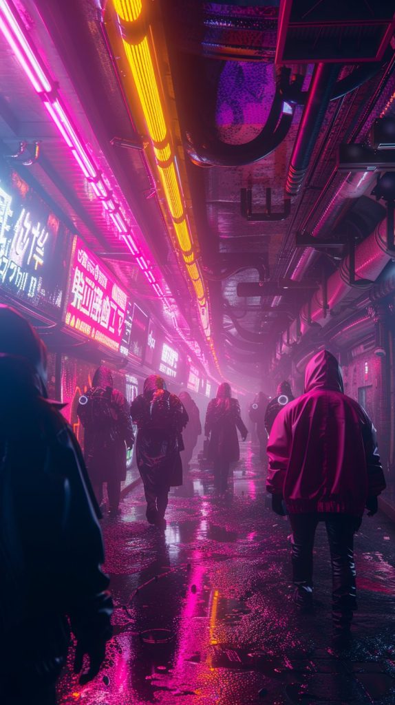 The Colorful Neon Streets of Cyberpunk City AI Artwork 2