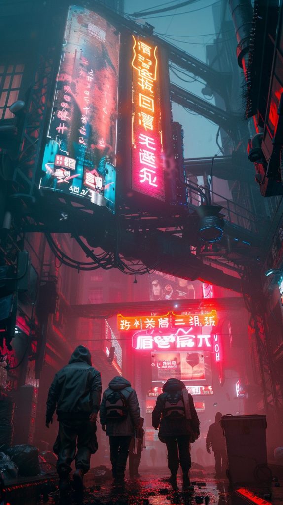 The Colorful Neon Streets of Cyberpunk City AI Artwork 4