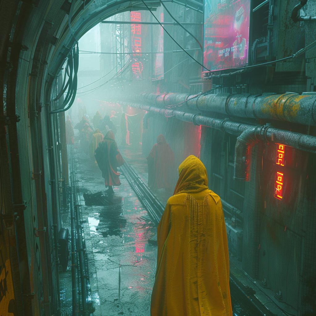The Colorful Neon Streets of Cyberpunk City AI Artwork 7