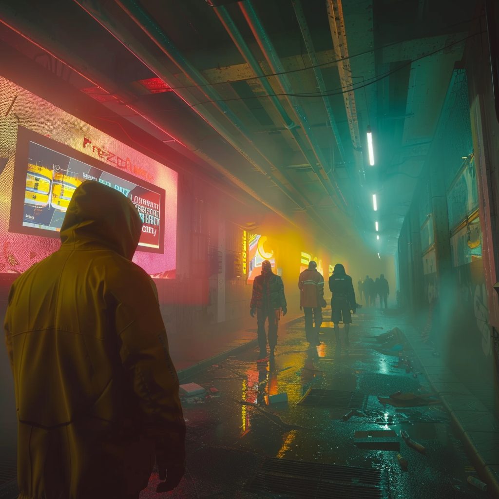 The Colorful Neon Streets of Cyberpunk City AI Artwork 9