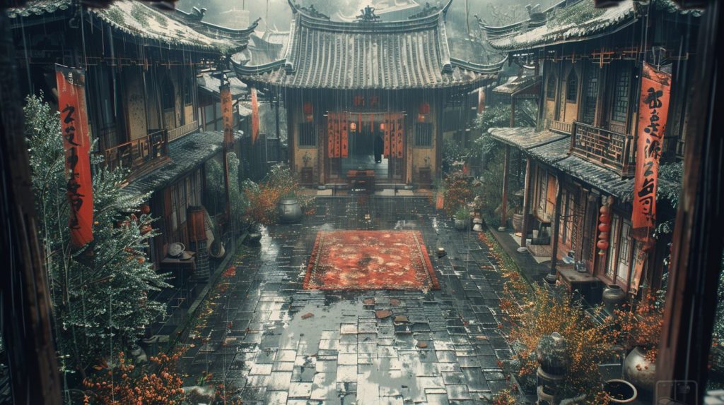 Ancient Chinese-Style Courtyard House AI Artwork 11