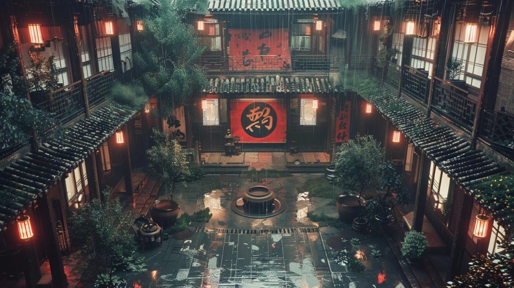 Ancient Chinese-Style Courtyard House AI Artwork 13