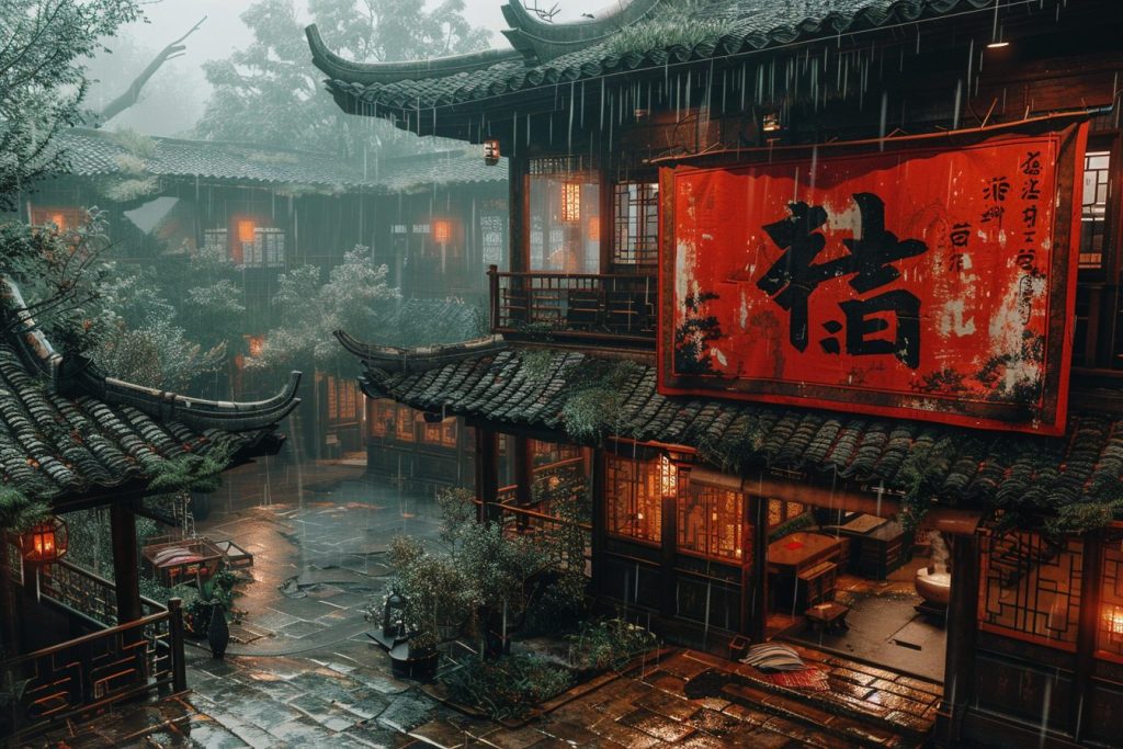 Ancient Chinese-Style Courtyard House AI Artwork 15