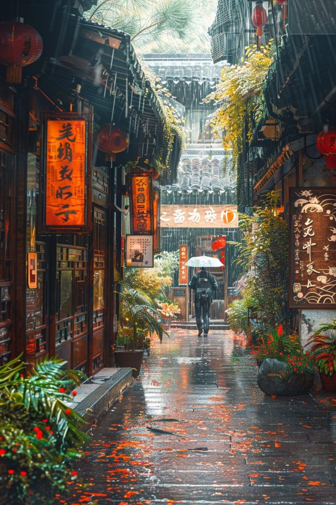 Ancient Chinese-Style Courtyard House AI Artwork 16