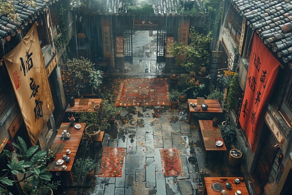Ancient Chinese-Style Courtyard House AI Artwork 5