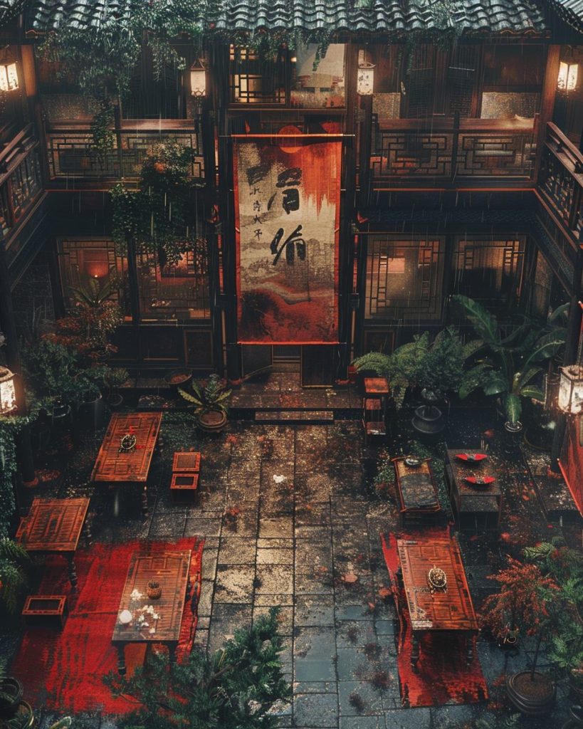 Ancient Chinese-Style Courtyard House AI Artwork 7