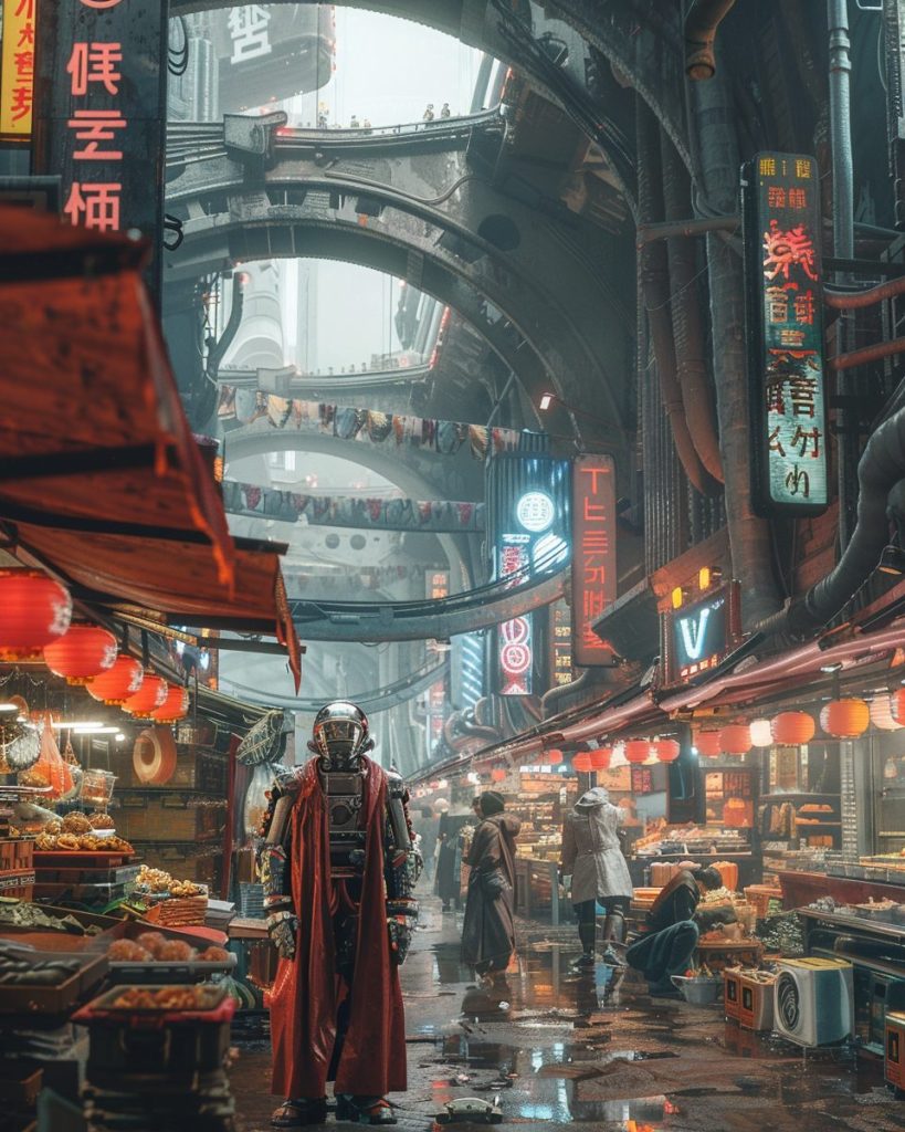 Cyberpunk Food and Product Stalls AI Artwork 26