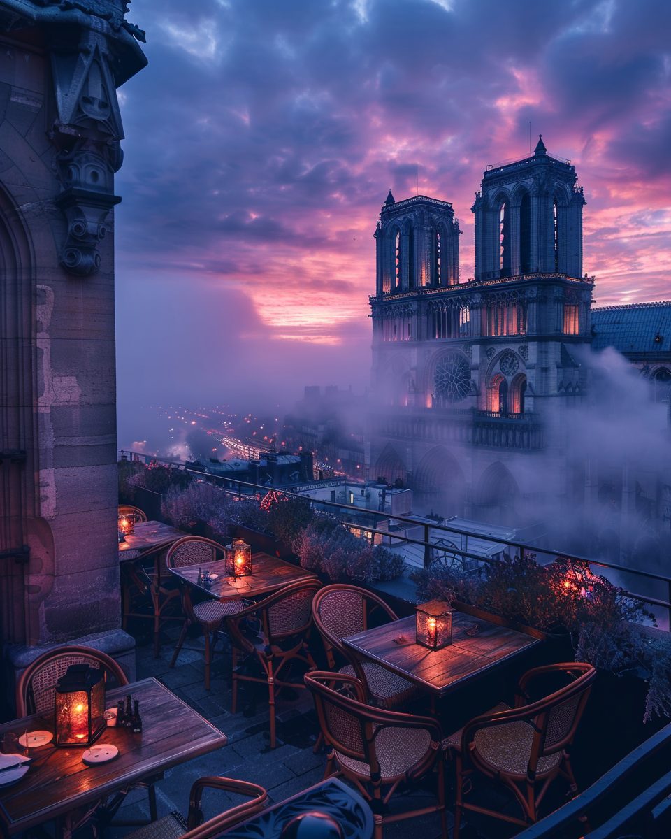 Rooftop Cafes with a View – Purple