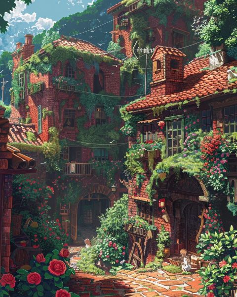 An English Village of Roses – Anime Vibes