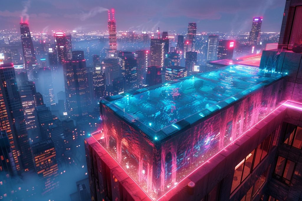 Rooftop Homes with Infinity Pools AI Artwork 15