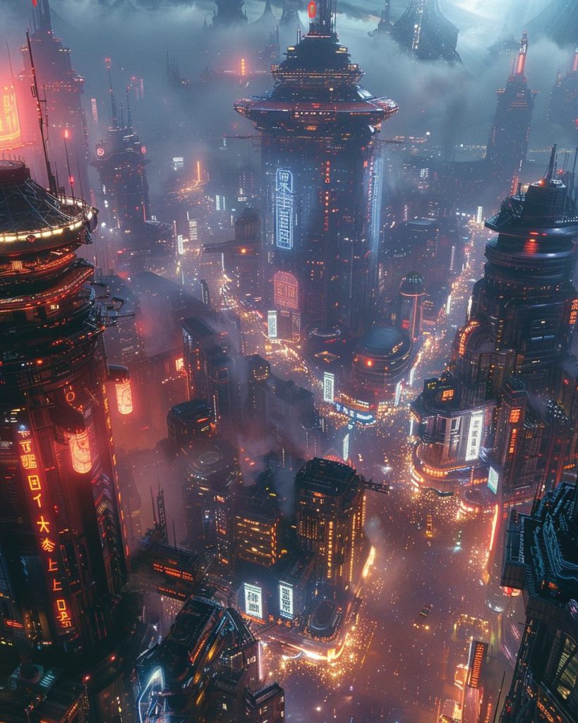 Aerial Views of Cityscapes AI Artwork 12