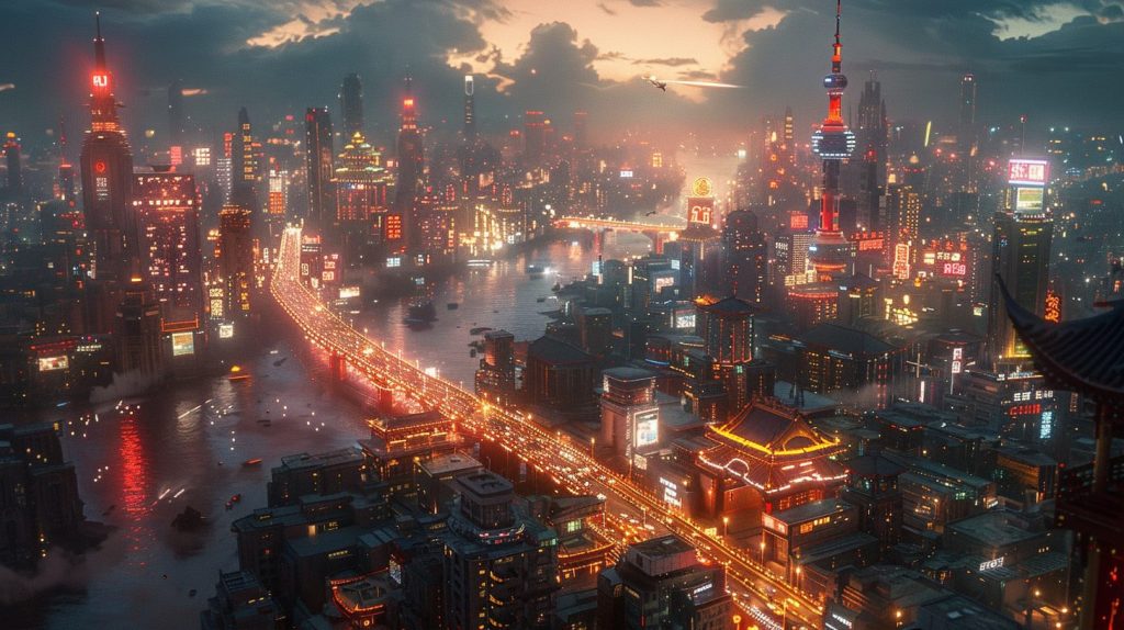 Aerial Views of Cityscapes AI Artwork 5