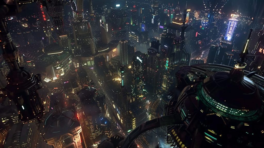 Aerial Views of Cityscapes AI Artwork 6