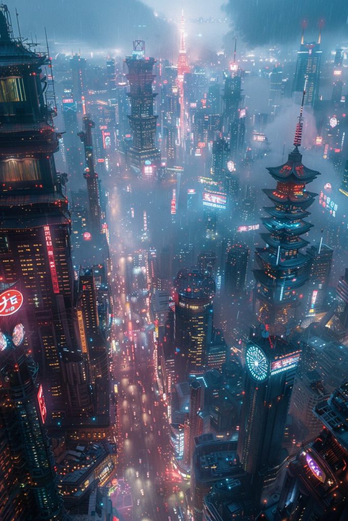 Aerial Views of Cityscapes AI Artwork 8