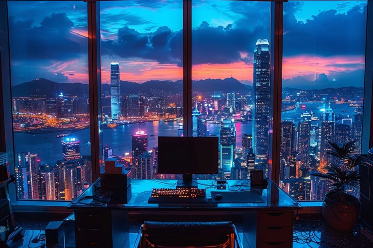 Home Computer Rooms with Cityscape Views