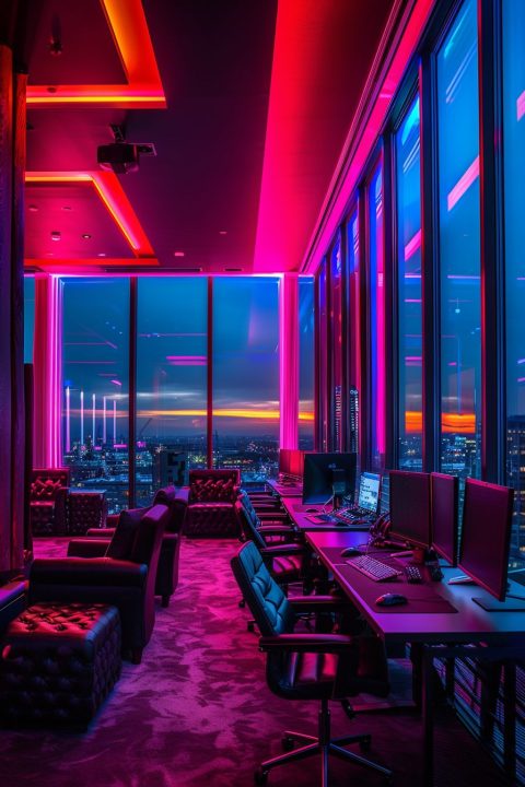 Home Computer Rooms with Cityscape Views