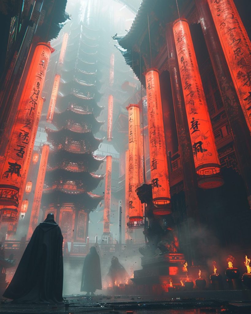 The Interiors of Cyberpunk Temples AI Artwork 29