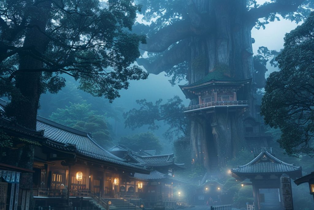 The Tree Village in Japan AI Artwork 15