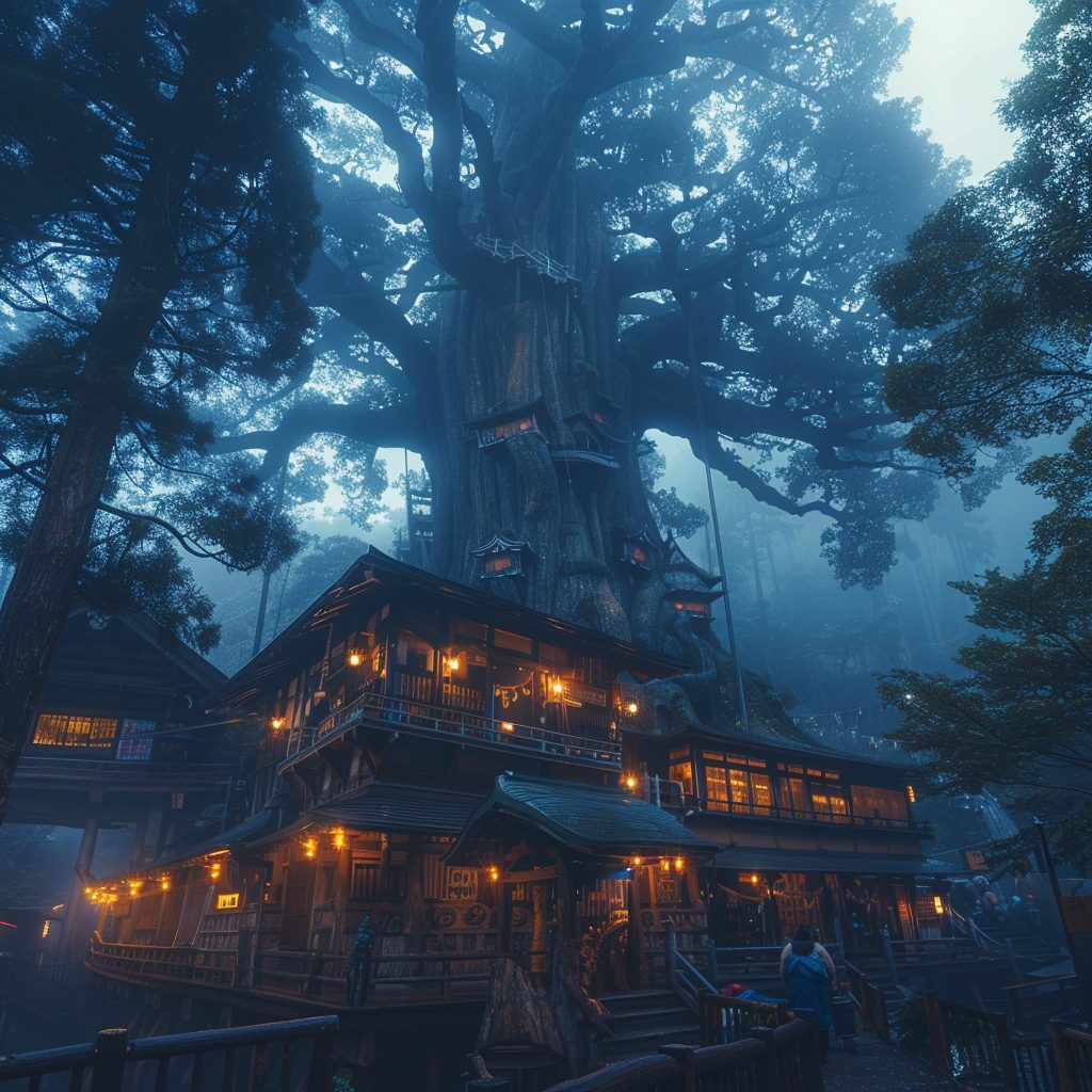 The Tree Village in Japan AI Artwork 16