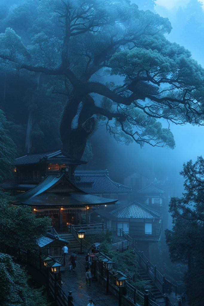 The Tree Village in Japan AI Artwork 23
