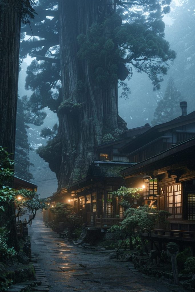 The Tree Village in Japan AI Artwork 26
