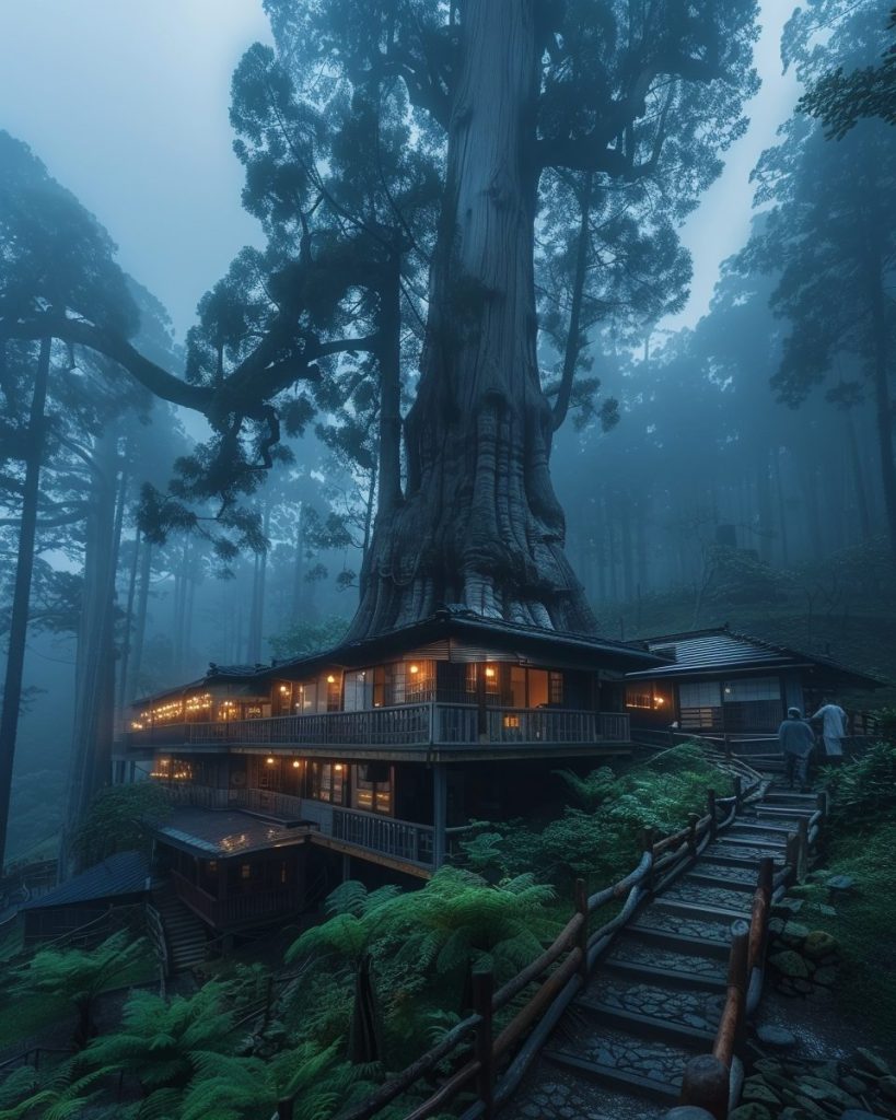 The Tree Village in Japan AI Artwork 33
