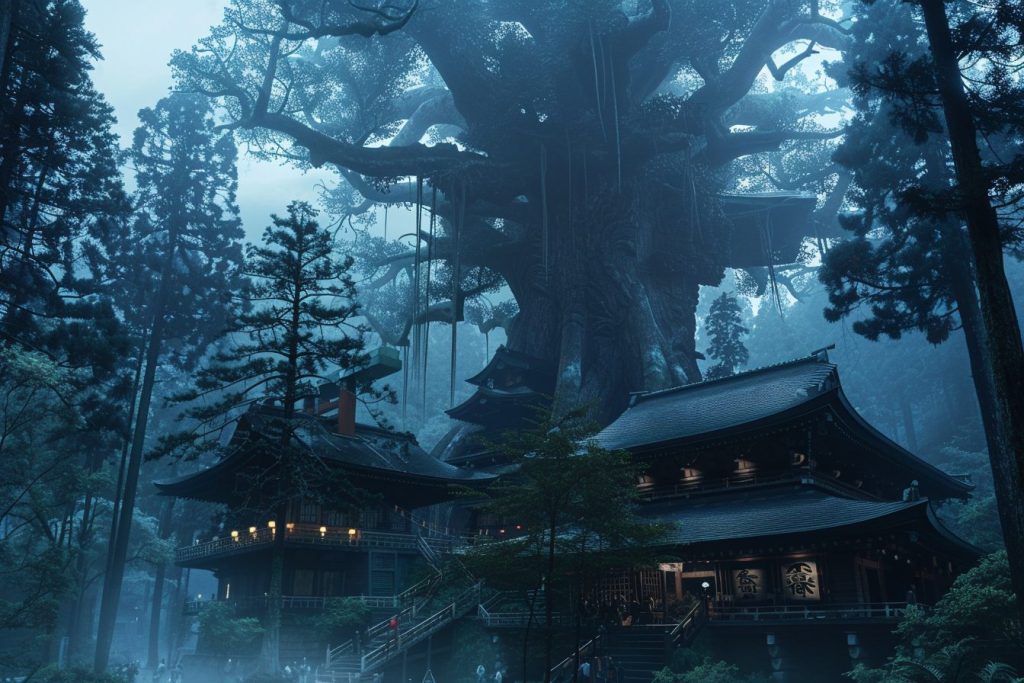 The Tree Village in Japan AI Artwork 7