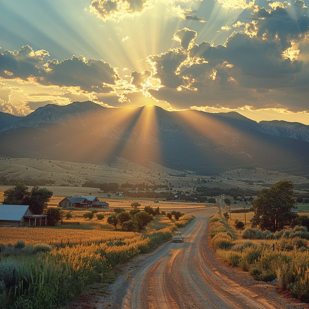 The Vast Landscapes and Farmhouses of Rural America AI Artwork 4