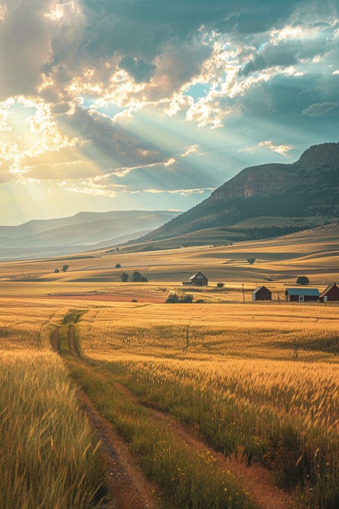 The Vast Landscapes and Farmhouses of Rural America AI Artwork 5