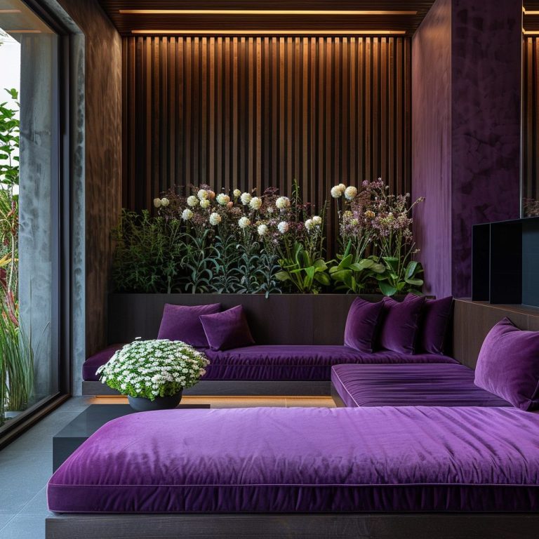 Home Interiors with Royal Purple Velvet Furniture