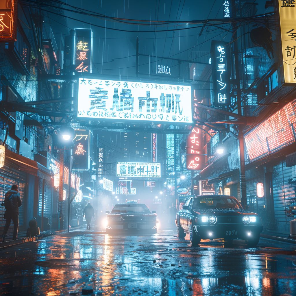 The Neon Streets of Cyberpunk Japan AI Artwork 12