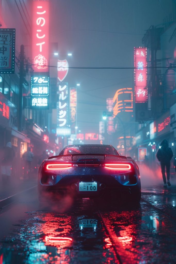 The Neon Streets of Cyberpunk Japan AI Artwork 14