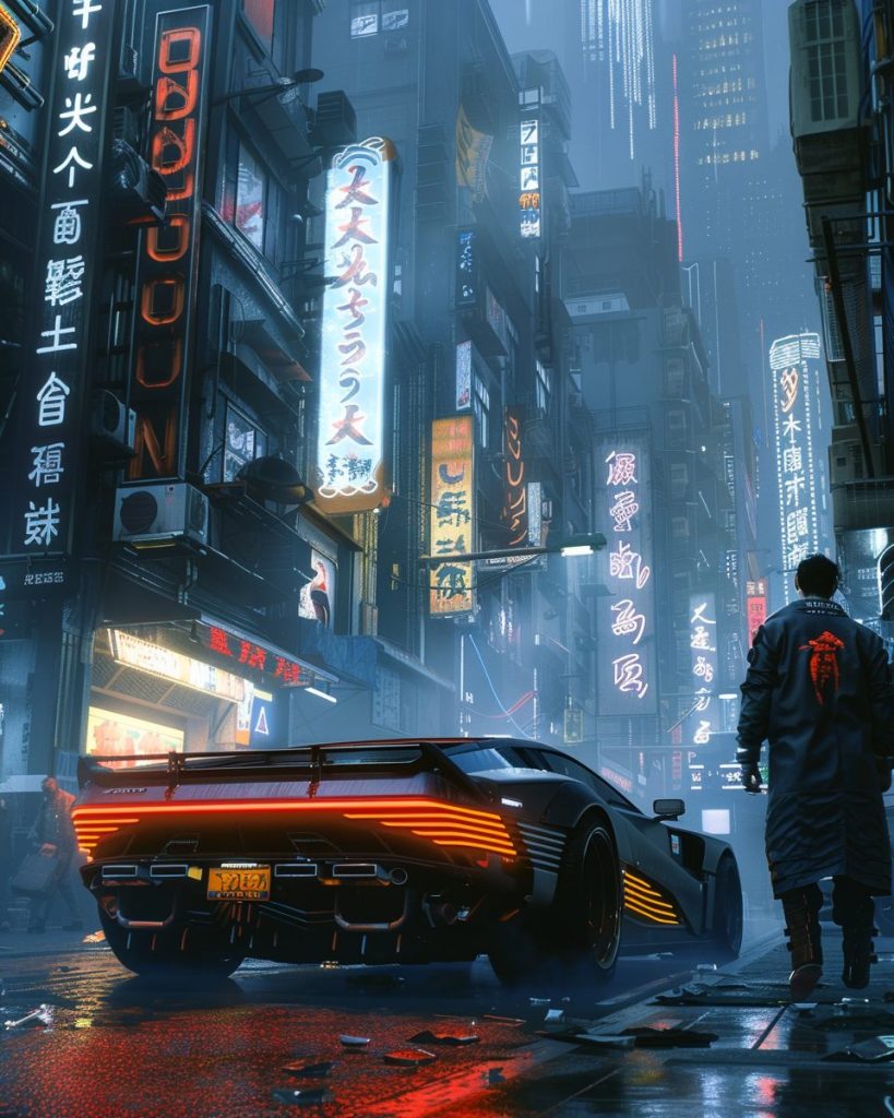 The Neon Streets of Cyberpunk Japan AI Artwork 17