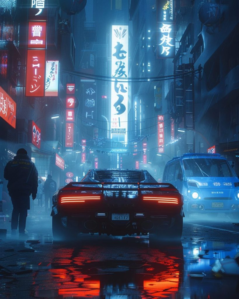 The Neon Streets of Cyberpunk Japan AI Artwork 19