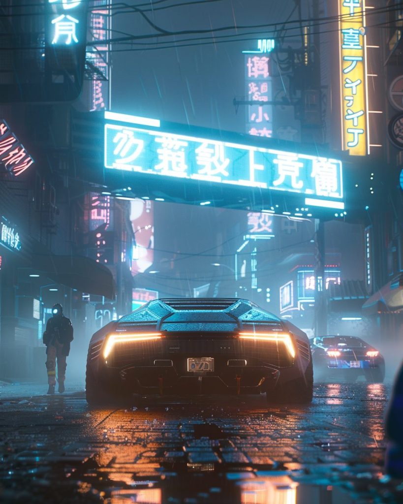 The Neon Streets of Cyberpunk Japan AI Artwork 20