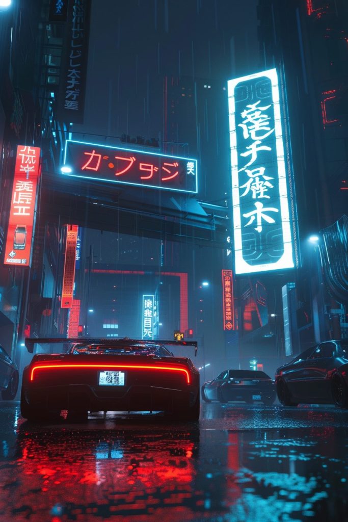 The Neon Streets of Cyberpunk Japan AI Artwork 2