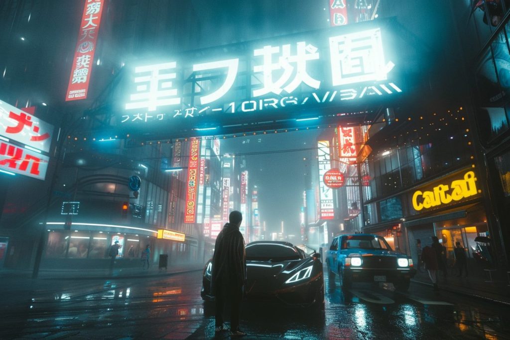 The Neon Streets of Cyberpunk Japan AI Artwork 4