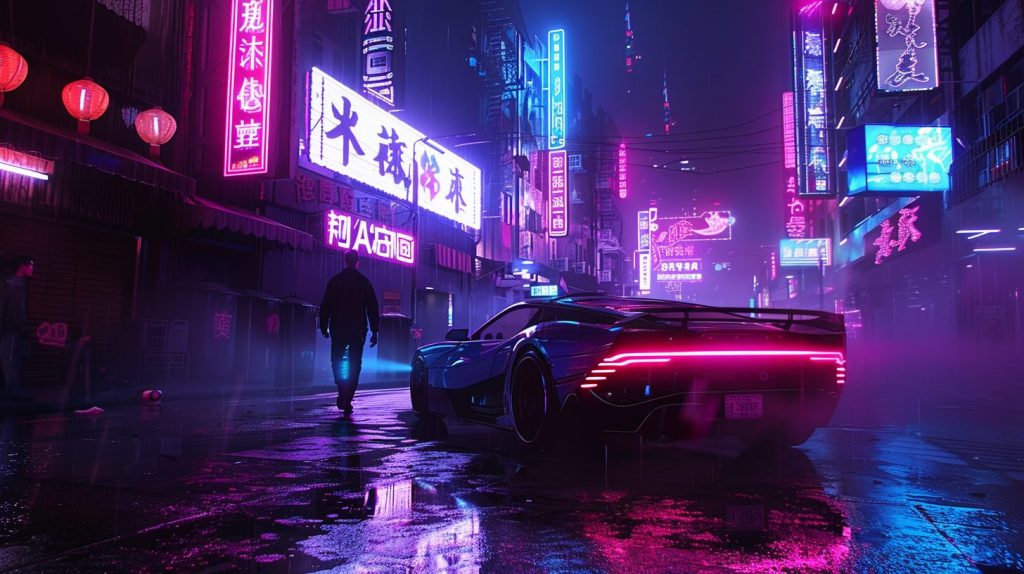 The Neon Streets of Cyberpunk Japan AI Artwork 5